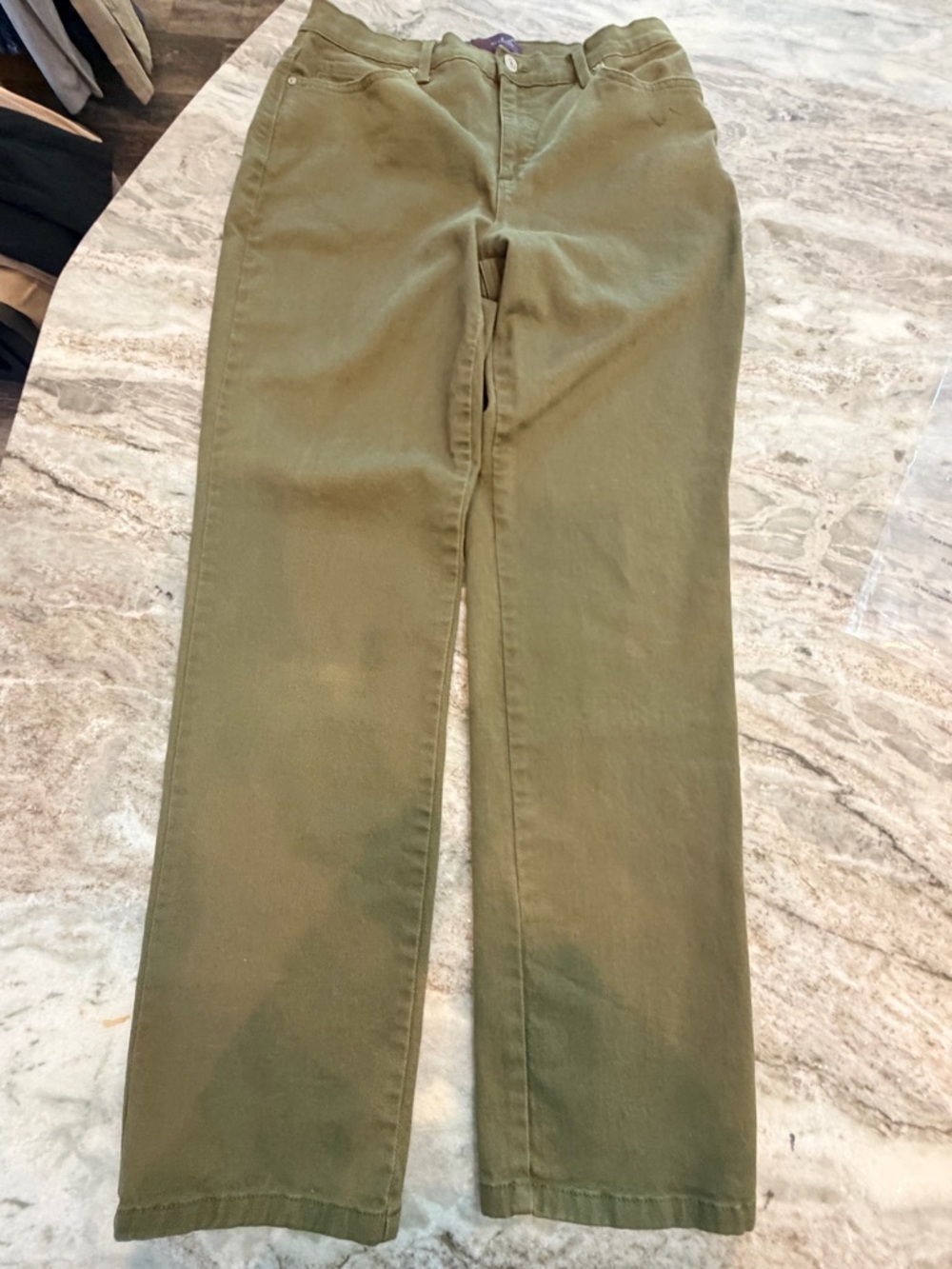 Gloria Vanderbilt Amanda Pants Size 8 Olive Green Straight Leg Casual